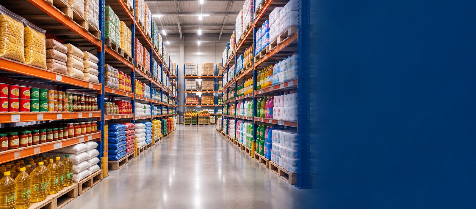 Wholesale warehouse aisle
